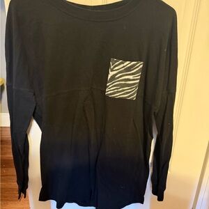 PINK Victoria's Secret Black Long Sleeve with Zebra Pocket